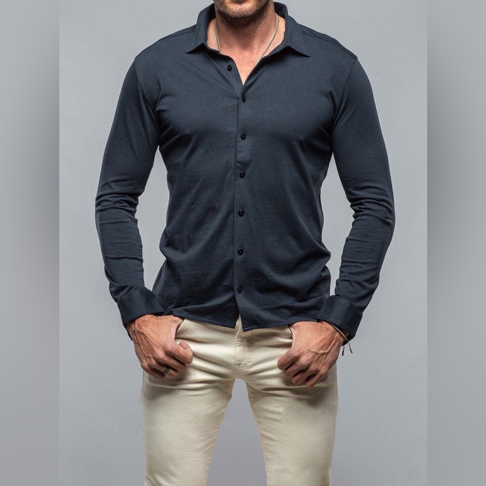 GEORG ROTH Cambria Button Up Polo in Navy, Men’s XXL, BRAND NEW